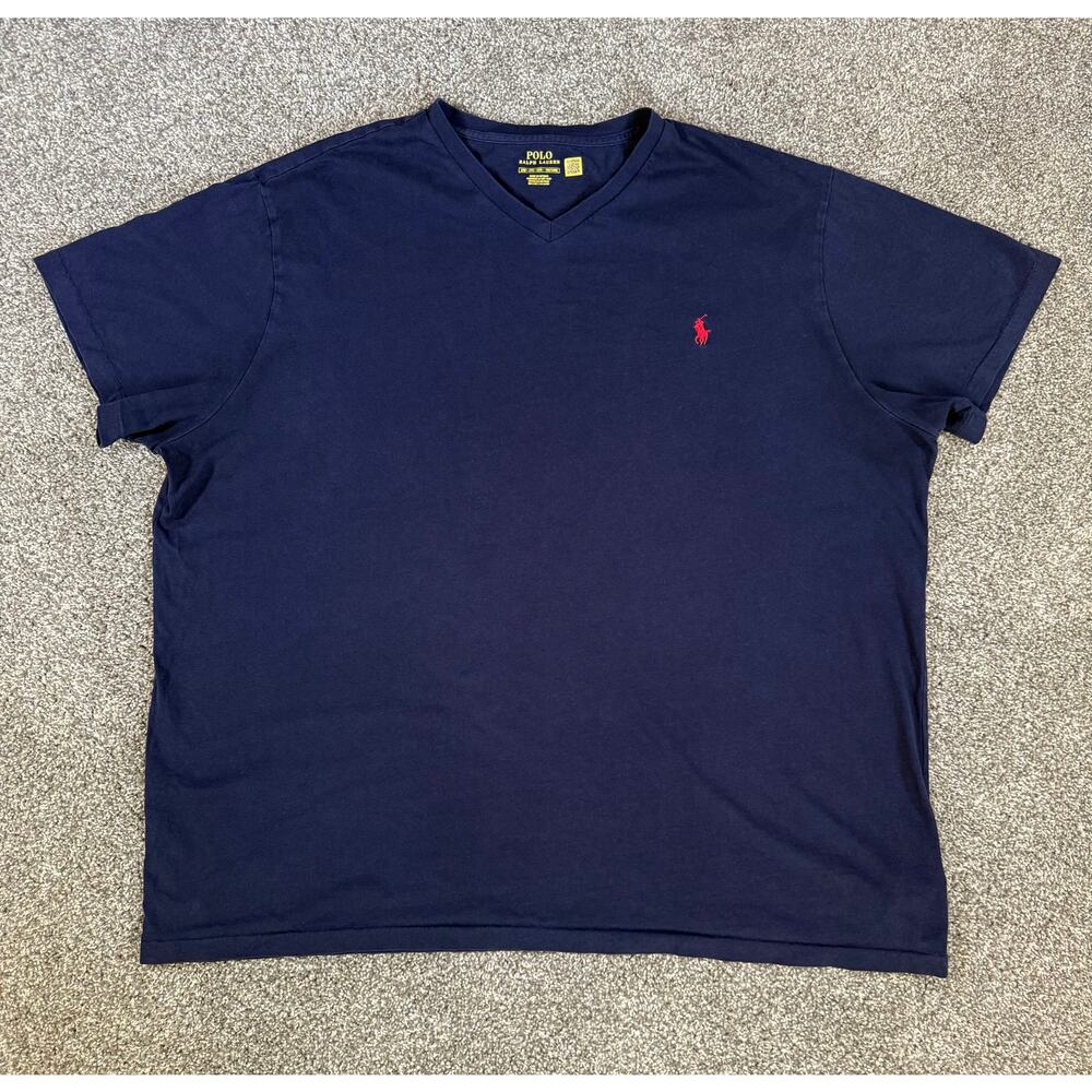 Polo Ralph Lauren Men’s 2XLT V Neck T Shirt Red Pony Big Tall Preppy